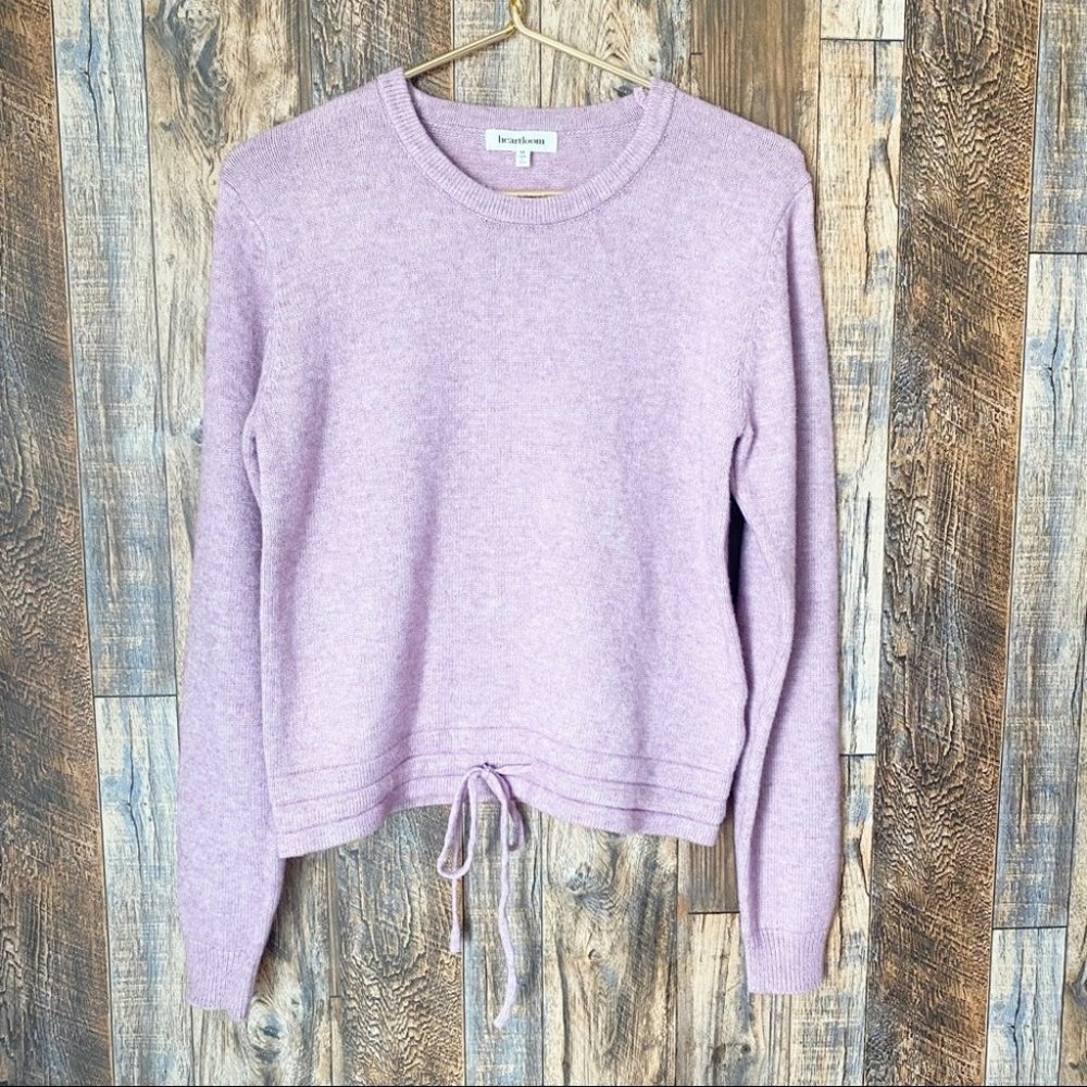 Heartloom super soft drawstring bottom Crewneck pink/purple sweater size medium